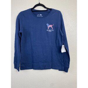NEW The Black Dog Sweaters Womens size XS Blue Cotton Classic long sleeves